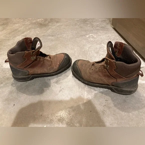 Men red wing shoes brown tan leather work boots black accent lace up 11.5 Red Wing 2240 6-Inch Waterproof Safety Toe (Men main image 4
